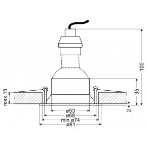 Oprawy-sufitowe-stale - błękitne oczko sufitowe wpuszczane gu10 max. 35w sa-12 2268736 candellux 