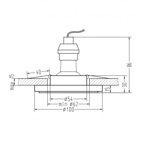 Oprawy-sufitowe - oprawa stropowa chromowa led + gu10 35w sk-94 2273617 candellux 