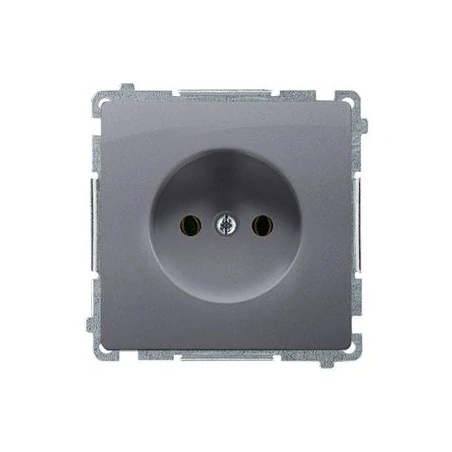Gniazda-pojedyncze-podtynkowe - gniazdo wtyczkowe pojedyncze bez uziemienia srebrny mat bmg1.01/43 simon basic kontakt-simon 