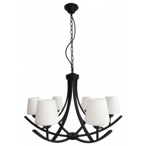 Lampy-sufitowe - czarno- biała lampa sufitowa żyrandol na 6 żarówek londyn 36-38845 candellux 