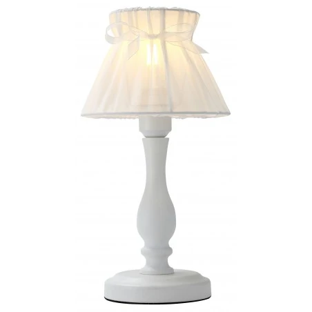Lampki-biurkowe - lampka nocna w delikatnym białym kolorze e27 1x40w zefir 41-73815 candellux 