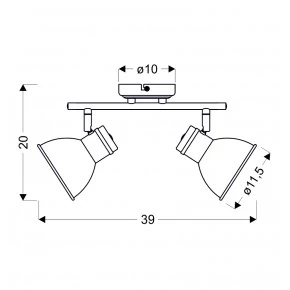 Oprawy-sufitowe - lampa ścienno-sufitowa podwójna w kolorze biało-czarnym e14 2x40w zumba 92-72139 candellux 