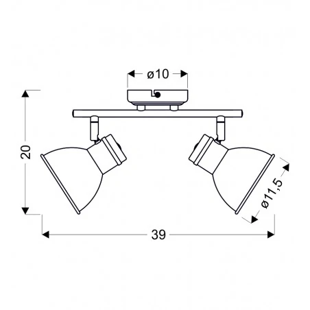 Oprawy-sufitowe - lampa ścienno-sufitowa podwójna w kolorze biało-czarnym e14 2x40w zumba 92-72139 candellux 