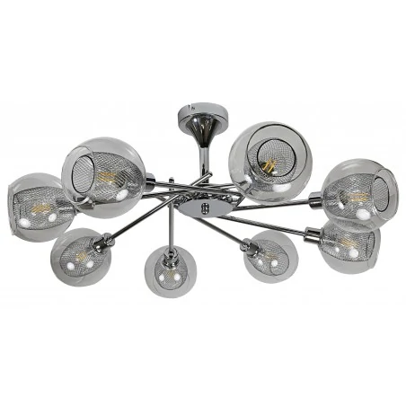 Lampy-sufitowe - lampa wisząca chrom 8 punktów świetlnych 8x40w e14 ozzo 38-72283 candellux 