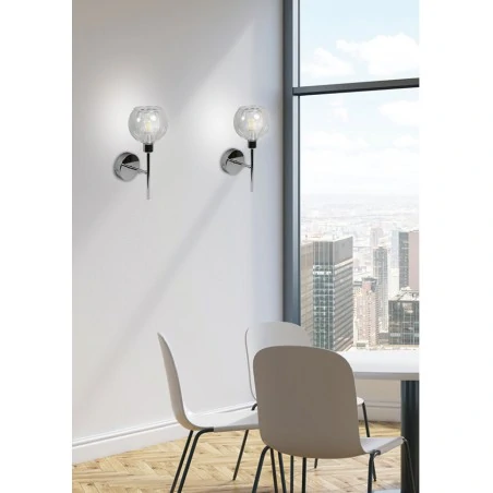 Kinkiety-do-salonu - kinkiet chrom z bezbarwnym kloszem 1x40w e14 ozzo 21-72184 candellux 