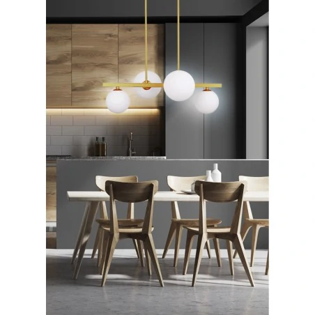 Lampy-sufitowe - wisząca lampa sufitowa mosiężna na 4 żarówki g9 28w kama 34-73426 candellux 