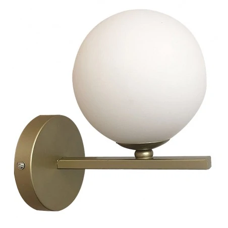 Kinkiety-do-salonu - kinkiet kula mleczna g9 28w w kolorze mosiężnym kama 21-73419 candellux 