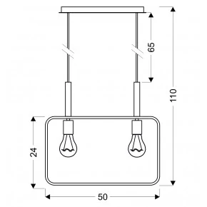 Lampy-sufitowe - wisząca lampa sufitowa biała podwójna e27 2x60w frame 32-73549 candellux 