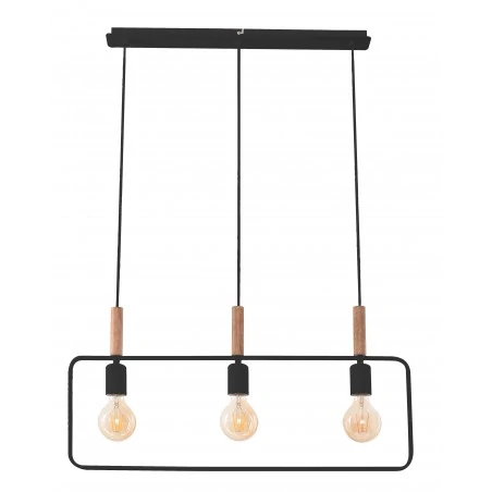 Lampy-sufitowe - potrójna lampa sufitowa wisząca czarna w loftowym stylu e27 3x60w frame 33-73525 candellux 