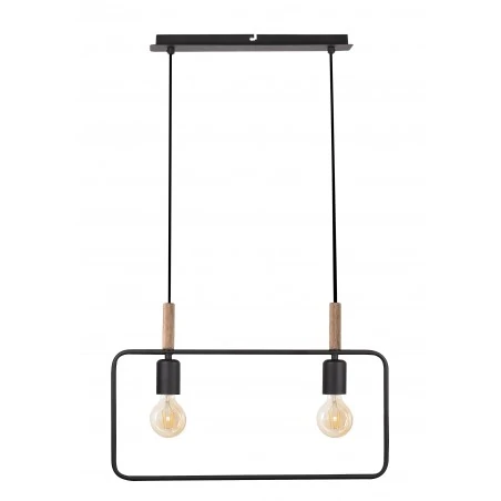 Lampy-sufitowe - lampa wisząca podwójna czarna 2x60w e27 frame 32-73518 candellux 