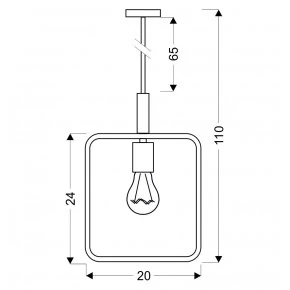 Lampy-sufitowe - lampa loftowa wisząca na żarówkę e27 1x60w frame 31-73501 candellux 