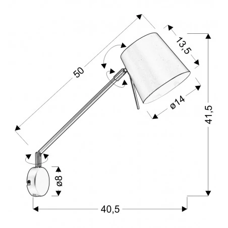 Kinkiety-do-salonu - pojedynczy kinkiet czarny matowy loft 1x40w e27 killy 21-73914 candellux 