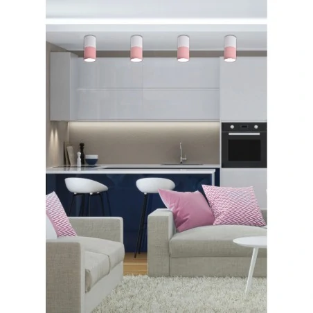 Oprawy-sufitowe - oprawa sufitowa tuba biały/różowy o mocy 50w 2273662 candellux 