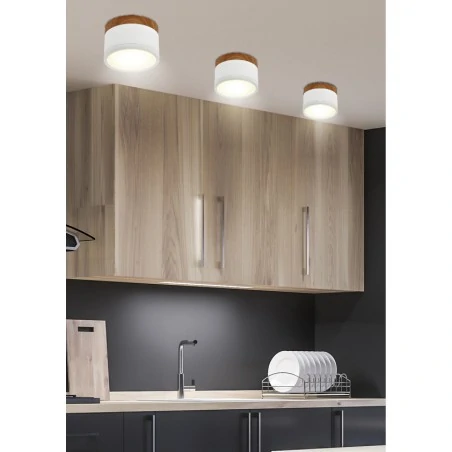 Oprawy-sufitowe - oprawa sufitowa tuba biała drewniana o mocy 9w 4000k 2273648 candellux 