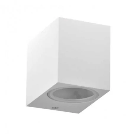 Kinkiety-ogrodowe - kinkiet elewacyjny kwadratowy skierowany w dół biały gu10 10w ip44 boston 313379 polux 