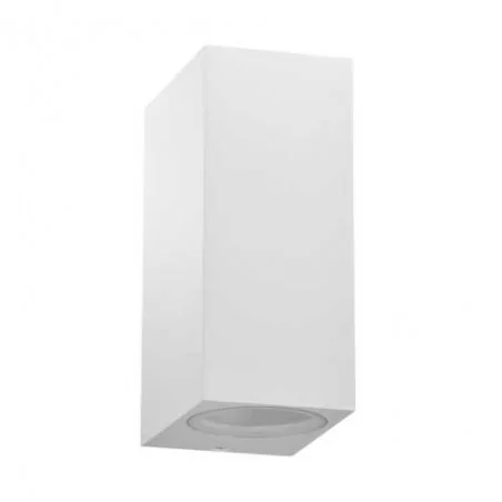 Kinkiety-ogrodowe - lampa ścienna elewacyjna w kolorze białym dwukierunkowa 2xgu10 10w boston 313362 polux 