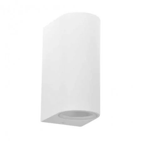 Kinkiety-ogrodowe - lampa ścienna kinkiet dwukierunkowy owalny biały 2xgu10 10w boston 313348 polux 