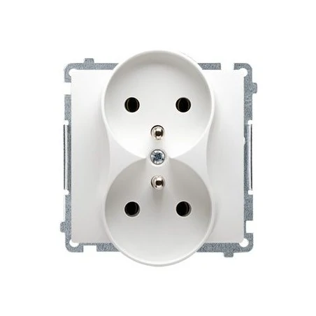 Gniazda-podwojne-podtynkowe - białe gniazdo podtynkowe podwójne z uziemieniem bmgz2m.01/11 simon basic kontakt-simon 