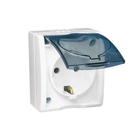 Gniazda-pojedyncze-natynkowe - białe gniazdo natynkowe typu schuko ip54 aqgsz1/11a simon aquarius kontakt-simon 
