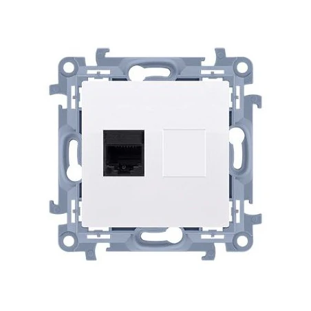 Gniazda-komputerowe - białe gniazdo sieciowe pojedyncze rj45 kat.6 simon 10 c61.01/11 kontakt-simon 