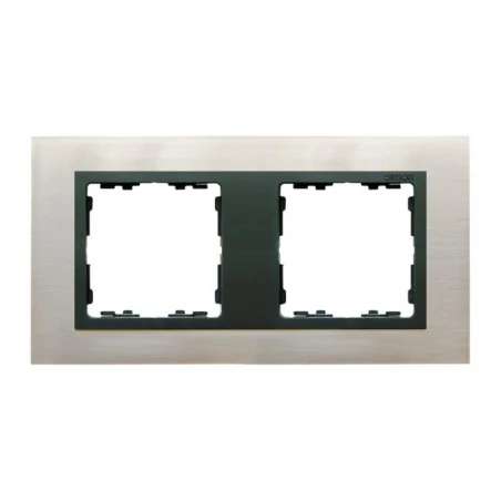 Ramki-podwojne - ramka podwójna stal inox / grafit  simon 82 nature 82827-37 kontakt-simon 