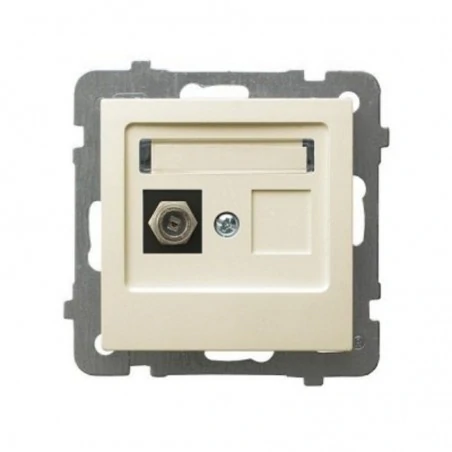 Gniazda-antenowe - gniazdo antenowe ecru podtynkowe typu f gpa-1gf/m/27 as ospel 