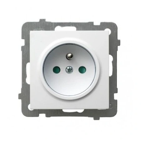 Gniazda-elektryczne - białe gniazdo pojedyncze z uziemieniem gp-1 gzp as ospel 