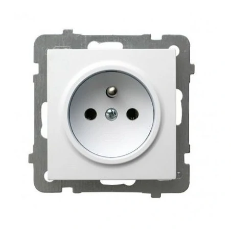 Gniazda-elektryczne - białe gniazdo pojedyncze z uziemieniem gp-1gz as ospel 