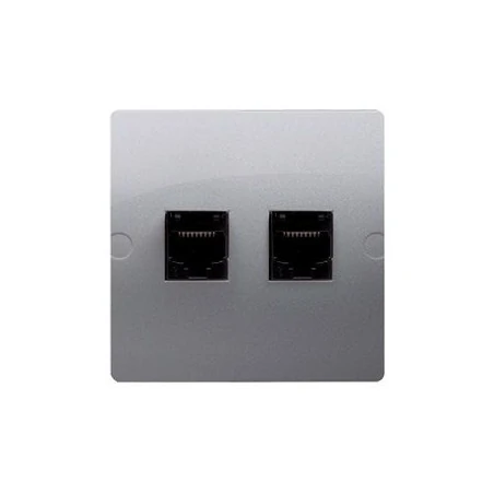 Gniazda-komputerowe - gniazdo komputerowe rj45 kat.5e + telefoniczne rj11 (moduł) srebrny mat bmf5t.02/43 simon basic kontakt-simon 