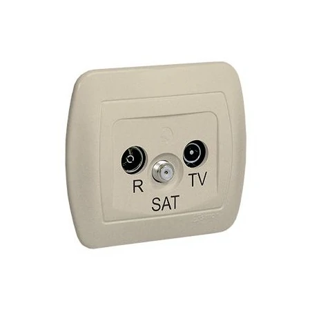 Gniazda-antenowe - beżowe gniazdo antenowe r-tv-sat aas/12 simon akord kontakt-simon 