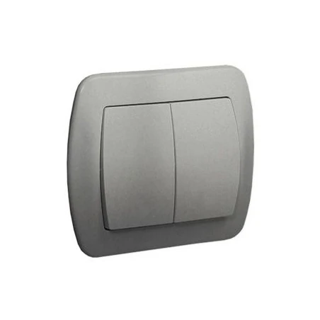 Wylaczniki-schodowe - srebrny włącznik schodowy podwójny aw6/2/26 simon akord kontakt-simon 