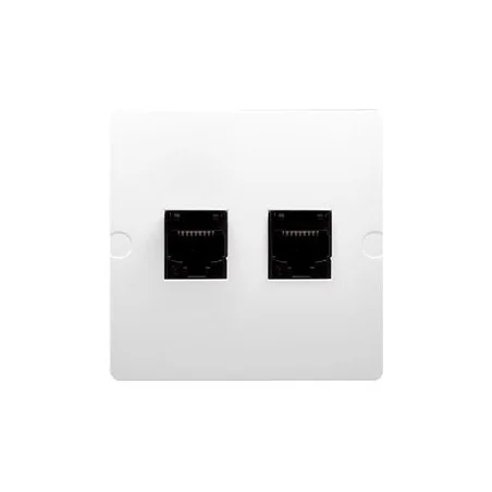 Gniazda-komputerowe - białe gniazdo komputerowe podwójne rj45 kat.5e (moduł) bmf52.02/11 simon basic kontakt-simon 