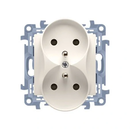 Gniazda-elektryczne - kremowe gniazdo podwójne z uziemieniem cgz2m.01/41 simon 10 kontakt-simon 