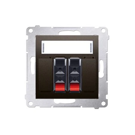 Gniazda-glosnikowe - gniazdo głośnikowe 2-krotne z polem opisowym brąz mat dgl32.01/46 simon 54 kontakt-simon 