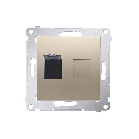 Gniazda-komputerowe - gniazdo komputerowe pojedyncze rj45 kategoria 6 z przesłoną przeciwkurzową (moduł) złoty mat d61.01/44 simon 54 kontakt-simon 