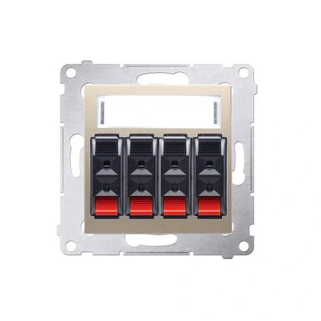 Gniazda-glosnikowe - gniazdo głośnikowe 4-krotne z polem opisowym złoty mat dgl34.01/44 simon 54 kontakt-simon 