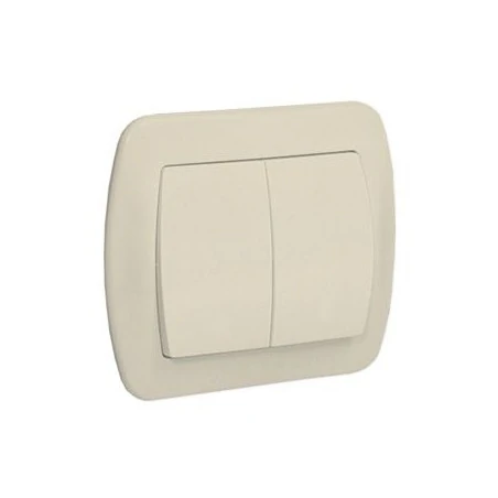 Wylaczniki-schodowe - beżowy włącznik schodowy podwójny aw6/2/12 simon akord kontakt-simon 
