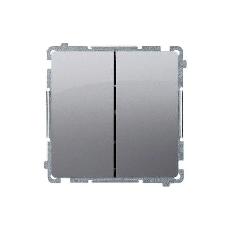 Wylaczniki-podwojne - włącznik świecznikowy z podświetleniem led kolor niebieski (moduł) szybkozłączka inox bmw5l.01/21 simon basic kontakt-simon 