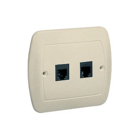 Gniazda-telefoniczne - beżowe gniazdo telefoniczne podwójne rj11 atf2/12 simon akord kontakt-simon 