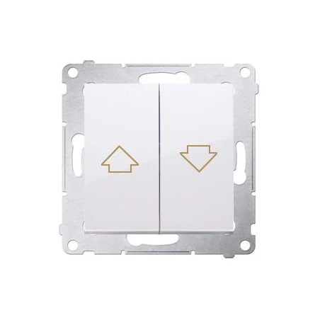 Wylaczniki-zaluzjowe - biały przycisk żaluzjowy pojedynczy dzp1.01/11 simon 54 kontakt-simon 