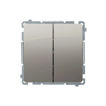 Wylaczniki-podwojne - satynowy włącznik świecznikowy z podświetleniem led kolor niebieski (moduł) szybkozłączka bmw5l.01/29 simon basic kontakt-simon 