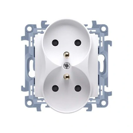 Gniazda-elektryczne - białe gniazdo podwójne z uziemieniem cgz2m.01/11 simon 10 kontakt-simon 