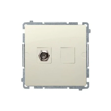 Gniazda-antenowe - beżowy gniazdo antenowe typu „f” bmaf1.01/12 seria simon basic kontakt-simon 