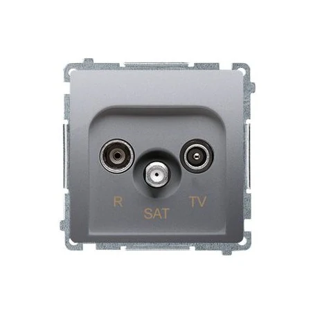 Gniazda-antenowe - gniazdo antenowe r-tv-sat końcowe/zakończeniowe tłum.:1db srebrny mat bmzar-sat1.3/1.01/43 simon basic kontakt-simon 