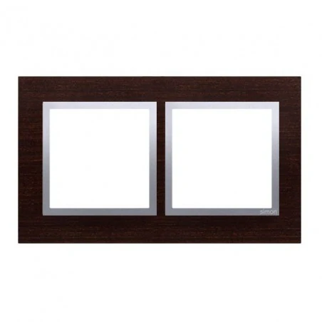 Ramki-instalacyjne - ramka podwójna drewniana srebrne wenge drn2/84 simon 54 nature kontakt-simon 