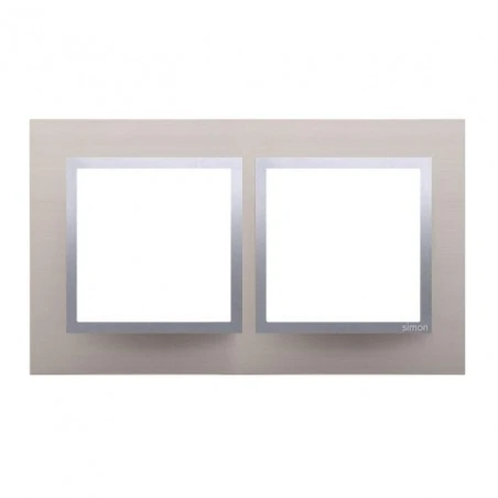 Ramki-instalacyjne - ramka podwójna metalowa satynowy blask drn2/79 simon 54 nature kontakt-simon 