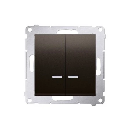 Wylaczniki-podwojne - włącznik świecznikowy z podświetleniem led do wersji ip44 brązowy mat dw5bl.01/46 simon 54 kontakt-simon 