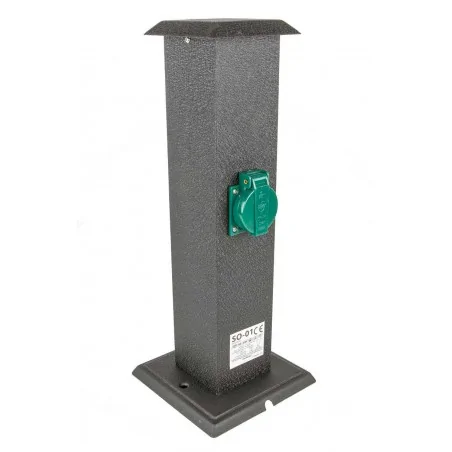 Slupki-ogrodowe - słupek ogrodowy z dwoma gniazdami hermetycznymi zielony/czarny ip44 so-01 rum-lux 
