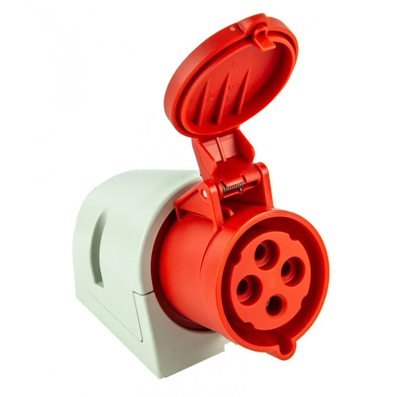 Gniazda-silowe - gniazdo siłowe natynkowe stałe na 4 bolce 32a 4p 400v ip44 124-6_b pce firmy PCE 