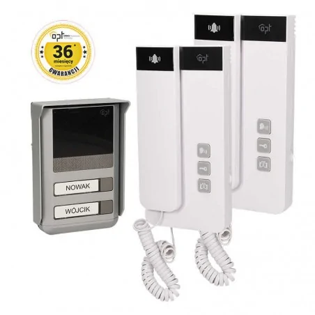 Domofony - zestaw domofonowy dwurodzinny natynkowy sagitta multi or-dom-sg-919 orno 